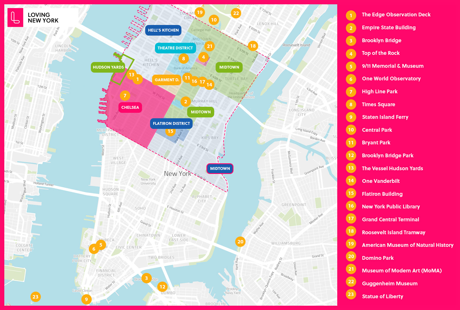 Midtown Manhattan Things To Do On A Map Night Nonstop 2381